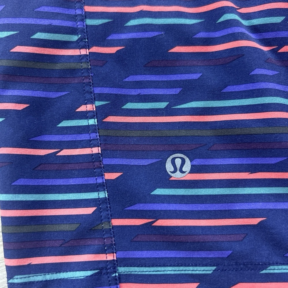 Lululemon Mens Medium T.H.E. Shorts Liner Drawstring Waist Athleisure Stripe - Picture 6 of 12